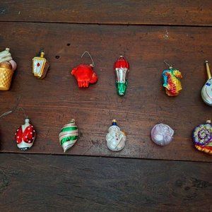 12 Vintage Christmas Ornaments from he 50's